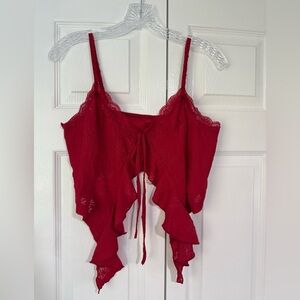 Red Lace Camisole Top
